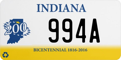 IN license plate 994A