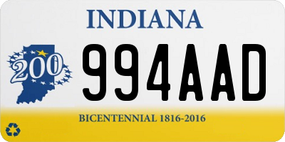 IN license plate 994AAD