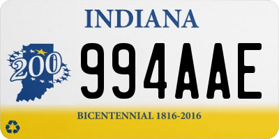 IN license plate 994AAE