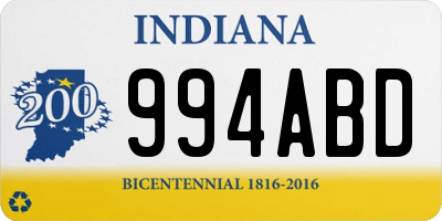 IN license plate 994ABD