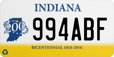 IN license plate 994ABF