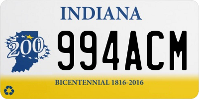 IN license plate 994ACM