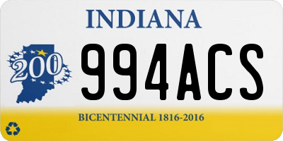 IN license plate 994ACS