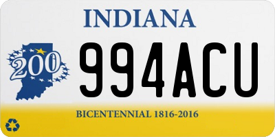 IN license plate 994ACU