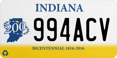 IN license plate 994ACV