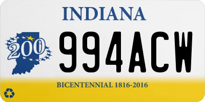 IN license plate 994ACW