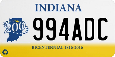 IN license plate 994ADC