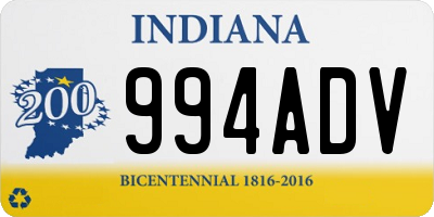 IN license plate 994ADV