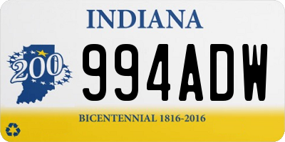 IN license plate 994ADW