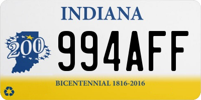 IN license plate 994AFF