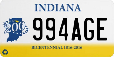 IN license plate 994AGE