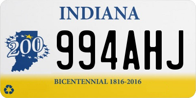 IN license plate 994AHJ