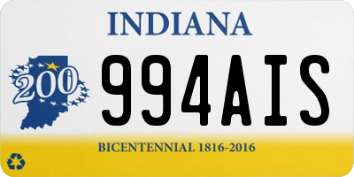 IN license plate 994AIS