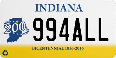 IN license plate 994ALL