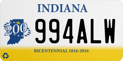 IN license plate 994ALW