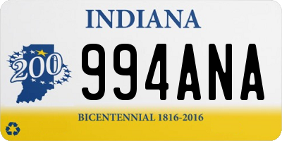 IN license plate 994ANA