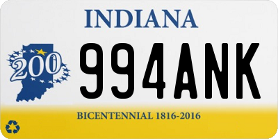 IN license plate 994ANK