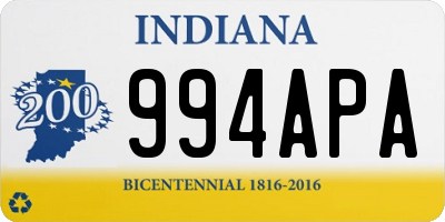 IN license plate 994APA