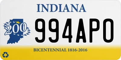 IN license plate 994APO