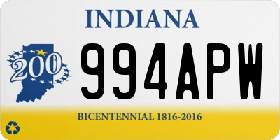 IN license plate 994APW