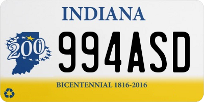 IN license plate 994ASD