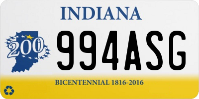 IN license plate 994ASG