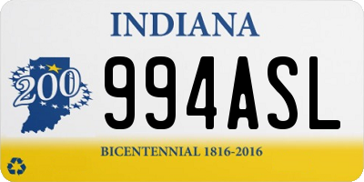 IN license plate 994ASL