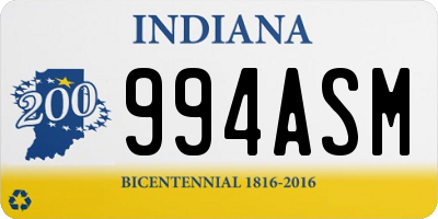 IN license plate 994ASM