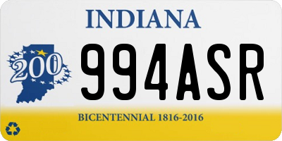 IN license plate 994ASR