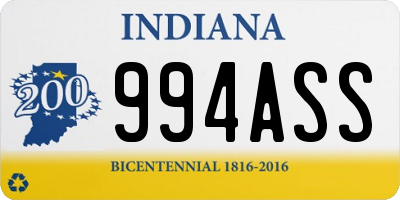 IN license plate 994ASS