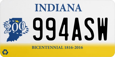 IN license plate 994ASW