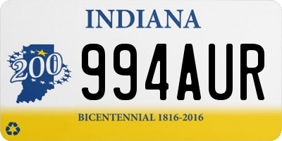 IN license plate 994AUR