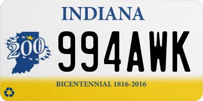 IN license plate 994AWK