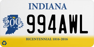 IN license plate 994AWL