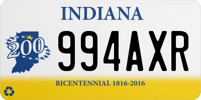 IN license plate 994AXR