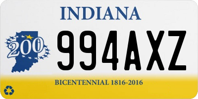 IN license plate 994AXZ