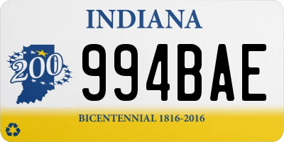 IN license plate 994BAE