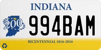 IN license plate 994BAM