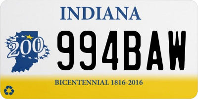 IN license plate 994BAW