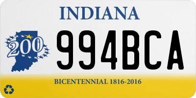 IN license plate 994BCA