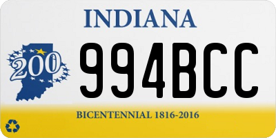 IN license plate 994BCC