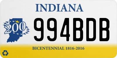 IN license plate 994BDB