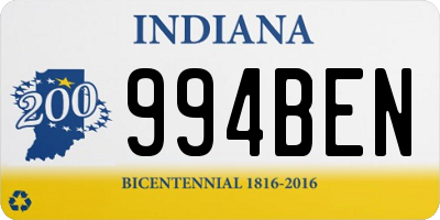IN license plate 994BEN