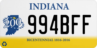 IN license plate 994BFF