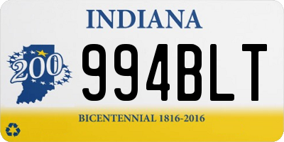 IN license plate 994BLT