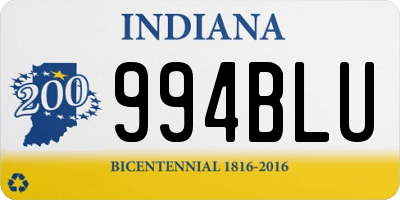 IN license plate 994BLU