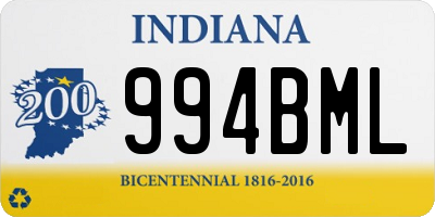 IN license plate 994BML