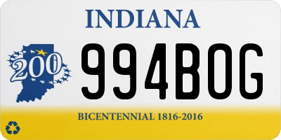 IN license plate 994BOG