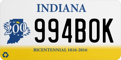 IN license plate 994BOK