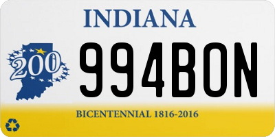 IN license plate 994BON